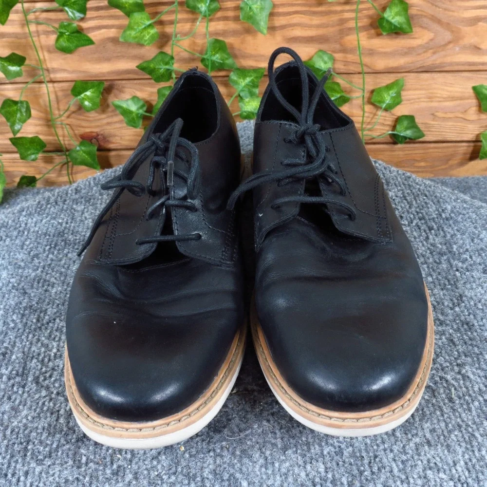 Clarks Draper Lace Men Casual Oxford Shoe Size 9.5 Work Office‎ Black Leather